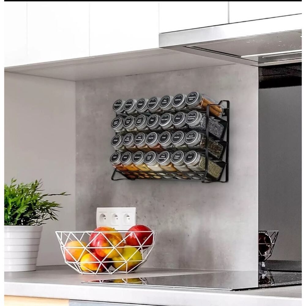 Spice Rack with 28 Spice Jars Spice Rack Organizer for Cabinet Spice Jars with - Picture 6 of 6